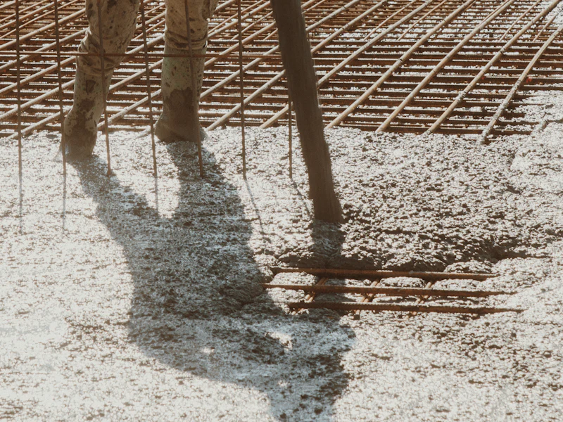 Concrete pour by pump