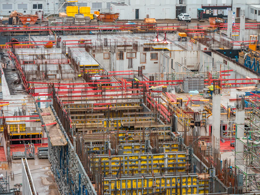 Reinforced concrete frame under construction